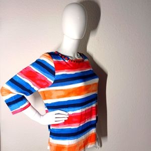 Gap 3/4 length sleeve striped shirt